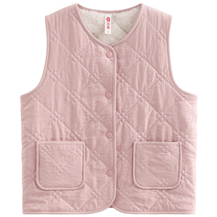 芬腾儿童背心马甲睡衣女童冬季加厚珊瑚绒夹棉单件上衣男童家居服