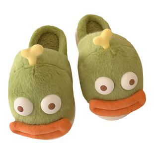 细细条 搞怪可爱卡通棉拖鞋女冬季个性保暖毛绒防滑厚底居家鞋ins