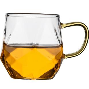 耐热玻璃茶杯套装家用功夫茶具带耳把品茗主人单杯泡茶小杯子6个