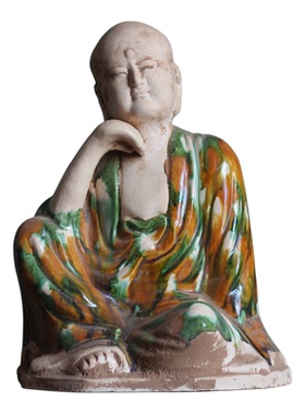 汉唐风陶瓷十八罗汉佛像摆件