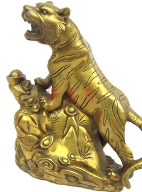 老虎纯铜质风水摆件招财上山虎