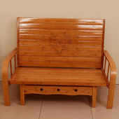 可折叠沙发床两用双人单人客厅多功能D小户型家用P1.5米实木竹子