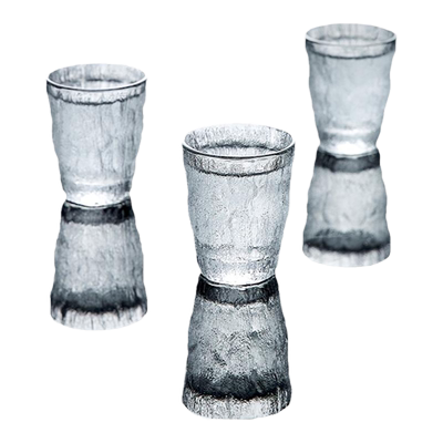 冰川纹一两白酒杯小号50ML带杯架