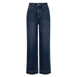 伊芙丽女装万向弹牛仔面料爆款升级宽脚口设计烟管裤2025秋装新款