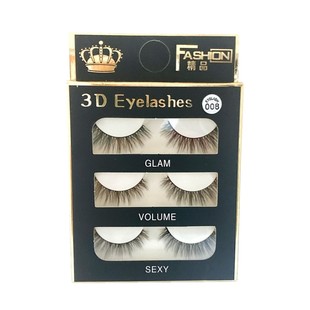 3D立体多层逼真假睫毛女 3对装自然浓密眼尾拉长无辜眼妆仿真008