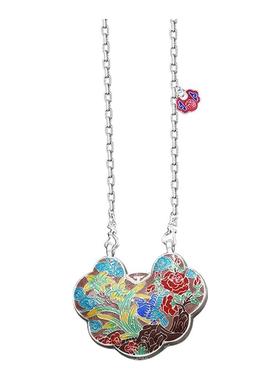 吴越老银铺足银999如意锁项链