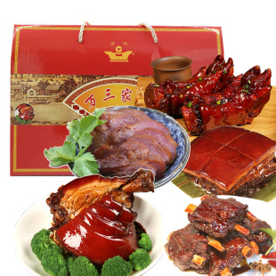 年货礼盒送人苏州周庄特产万三蹄大礼包猪肘子猪蹄膀肉食熟食卤味