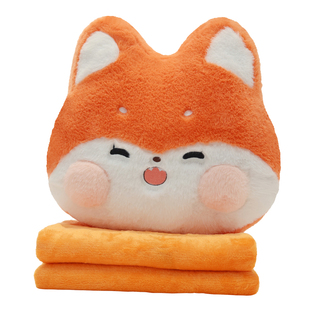 暖手抱枕毯子二合一办公室靠枕睡觉插手车用午睡毛毯枕头被子两用