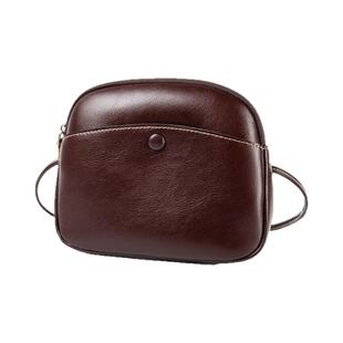 歌菲妮小众手机包时尚休闲复古真皮贝壳包美拉德色系单肩斜挎女包