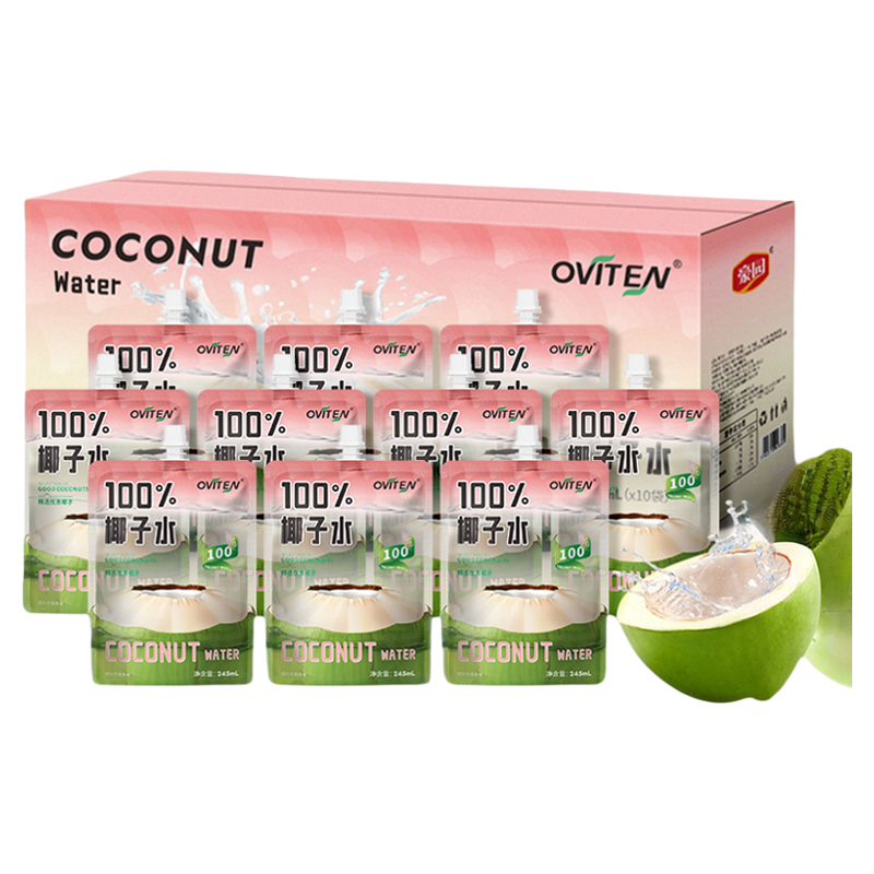 豪园100%椰子水245ml*10袋