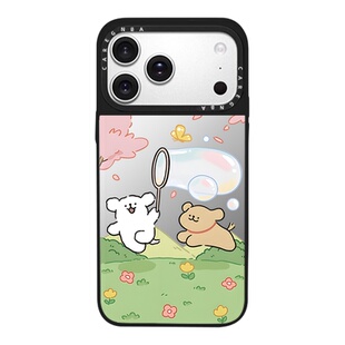 CAREGNBA联名线条小狗iphone16Pro手机壳适用苹果14新款15ProMax网红13明星同款12防摔11磁吸XR女生网红同款