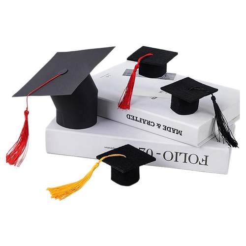 2025毕业季学生博士帽蛋糕装饰学士服高中考毕业典礼流苏帽子配件