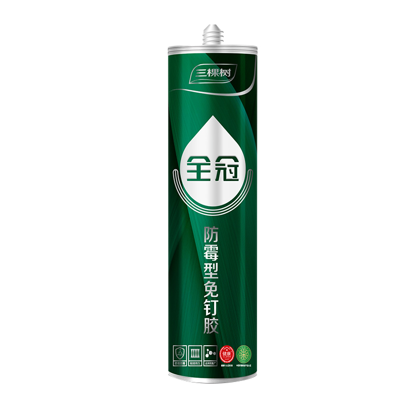 三棵树免钉胶强力胶粘墙面置物架卫生间玻璃胶免打孔胶水木工专用