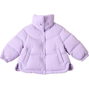 女童羽绒服短款加厚2024冬季新款立领中小童羽绒服1-3-6-8岁23213