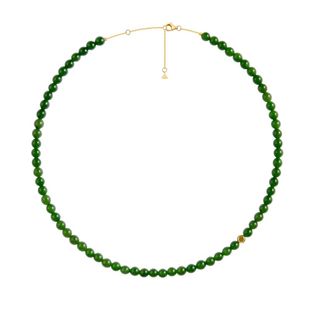 YIN隐「弈」系列围棋垂玉锁骨链金绿 18k金和田玉新中式项链珠宝