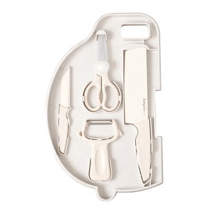 拜格婴幼儿辅食刀具套装宝宝专用菜刀菜板二合一儿童家用工具全套