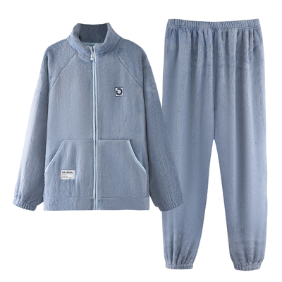 珊瑚绒睡衣女款2025新款冬加厚高级感法兰绒加厚保暖立领家居服女