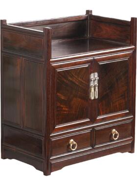 天纵大红酸枝双抽香道柜