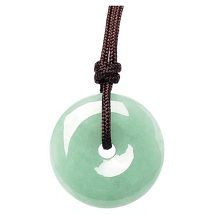 天然翡翠A货平安扣玉扣缅甸吊坠玉佩珠宝怀古玉坠项链款玉石玉坠