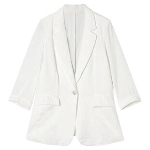 奥莱专柜品牌撤柜 ZO春装新款 七分袖小西装一粒扣百搭外套女