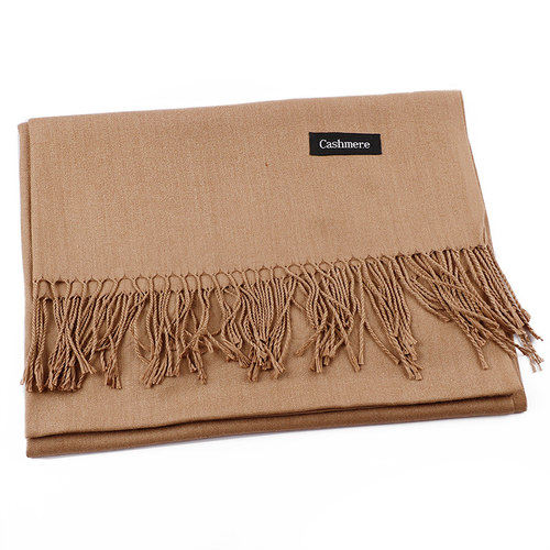 2025春秋款仿羊绒围巾女韩版百搭纯色长款流苏披肩围巾两用女学生