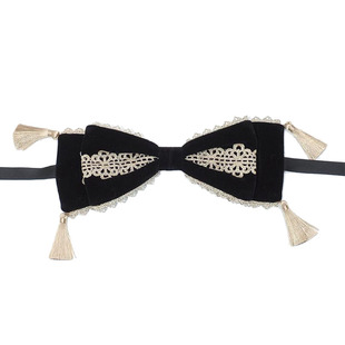 axesfemme kawaii马戏团系列流苏装饰丝绒蝴蝶结发带LD649X07S
