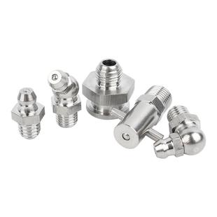 304不锈钢黄油嘴头弯头直油咀枪头嘴配件大全枪注油嘴接头m5-M16