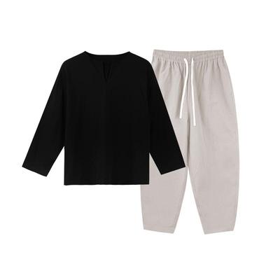 薄款长袖休闲春秋纯棉睡衣昊达