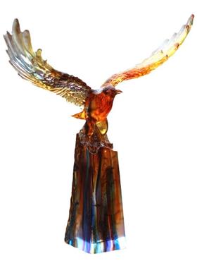 客厅琉璃雄鹰展翅大展宏图摆件