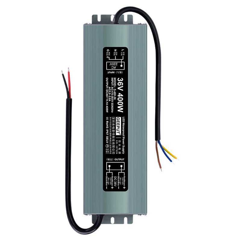 LED防水开关电源220V转36V48V直流DC雾化器IP67变压器350W/400W