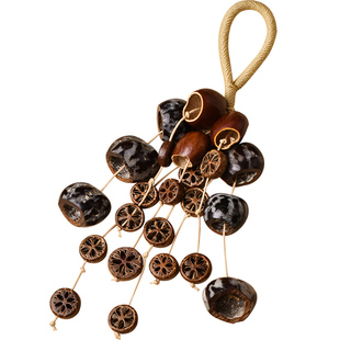 原创镂空五眼六通菩提花片小众菩提文玩配件diy果壳风铃材料隔片