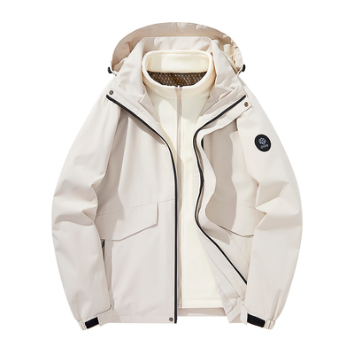 稻草人秋冬季新款山系冲锋衣外套女士休闲男士可拆卸帽夹克情侣款