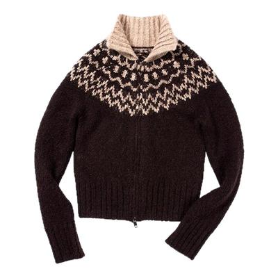 羊毛混纺/费尔岛开衫毛衣女秋冬