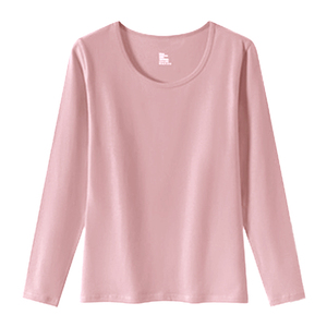 蝶安芬纯棉秋衣女长袖单衣薄款打底内搭上衣单件秋冬保暖内衣春秋