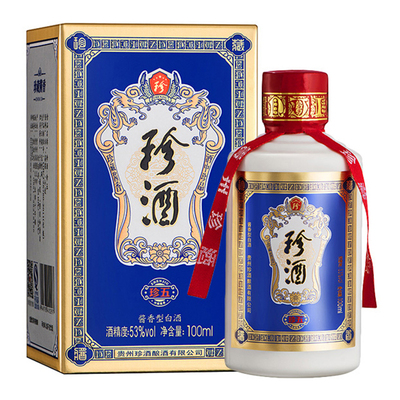 珍酒53度珍五小酒白酒100ml