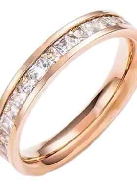 满天星戒指女小众设计情侣对戒满钻钛钢戒指女ins潮冷淡风食指环