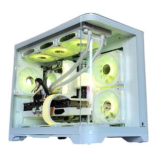 玩嘉天幕白色电脑机箱台式机MATX海景房240水冷全侧透孤勇者MINI