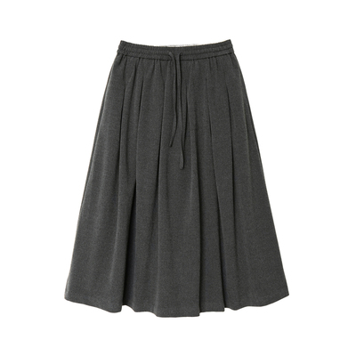 加厚保暖毛呢中长款半身裙