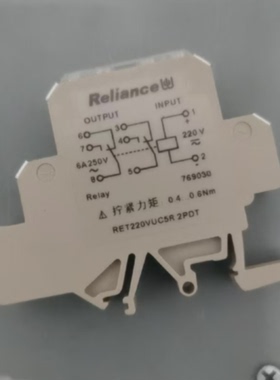 议价Reliance769030 RET220VUC5R2PDT导轨超薄继电器220V