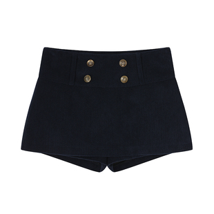 F PROJECT【腿精雕刻家】呢料/灯芯绒双排扣高腰提臀显瘦a字裙裤