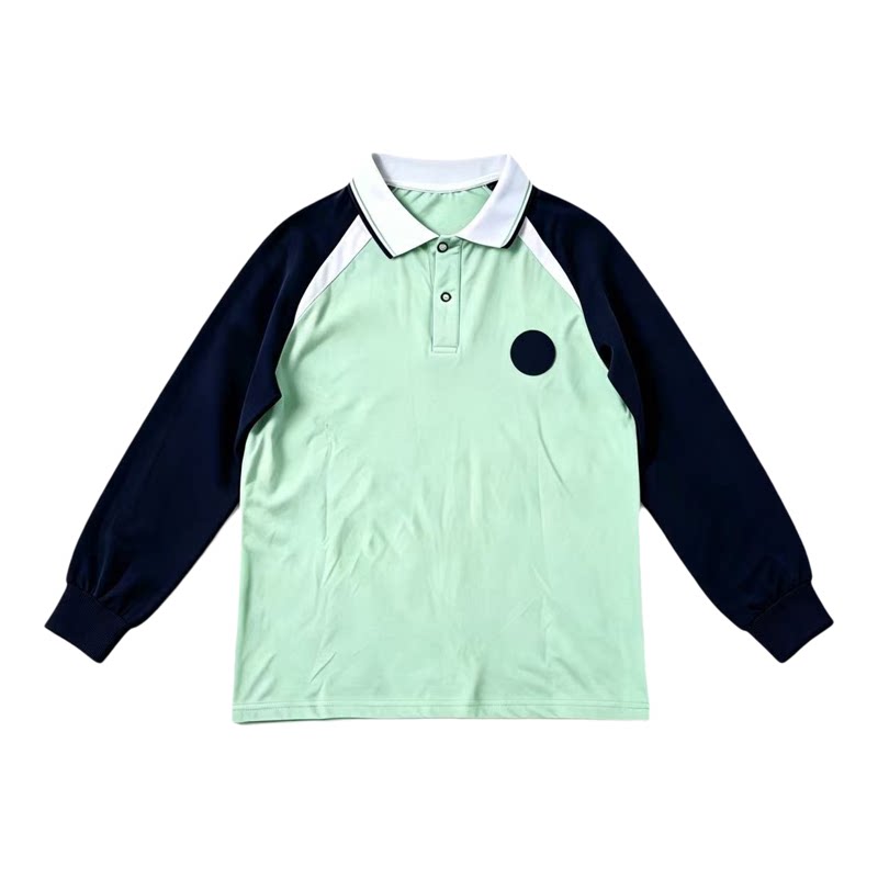 鞍山海城市小学生统一校服绿色长袖运动T恤男女学生春秋装