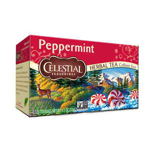 Celestial-喜乐 薄荷 Peppermint 清新无咖啡因花草茶热凉茶 20包