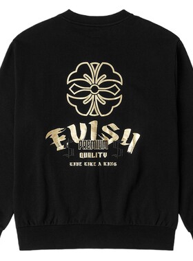 EVISU男士家花和商标印花卫衣
