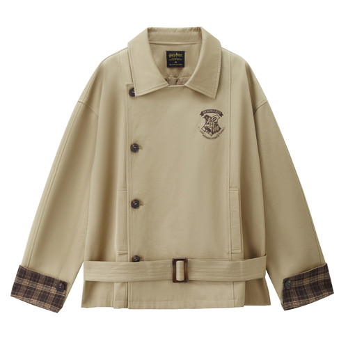 [哈利波特联名]佐丹奴女装2026年春印花拼接翻领风衣外套18375225