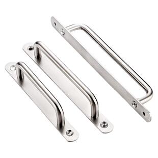 304不锈钢免打孔拉手木门移动门谷仓大门衣柜门阳台现代明装拉手