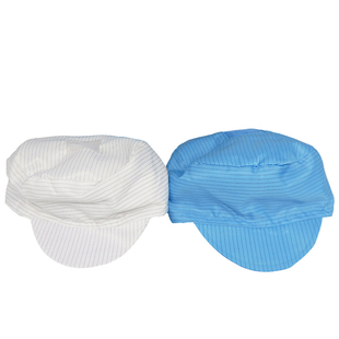 防静电无尘帽天窗小工帽男女蓝色白色劳保无尘车间工作帽子防尘帽