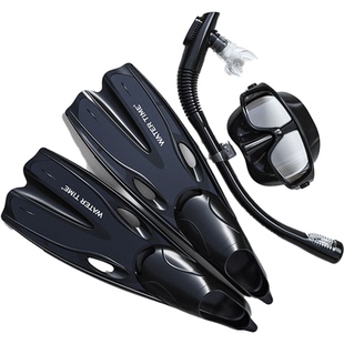 WaterTime 浮潜三宝套装近视潜水镜面罩防呛呼吸管长脚蹼浮潜装备