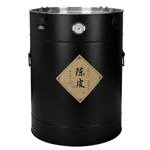 不锈钢新会陈皮桶茶叶桶大容量加厚专用存储铁罐密封带湿度表布袋