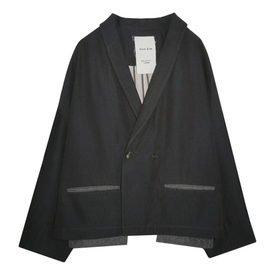 青果领箱型短外套宽松西装外套