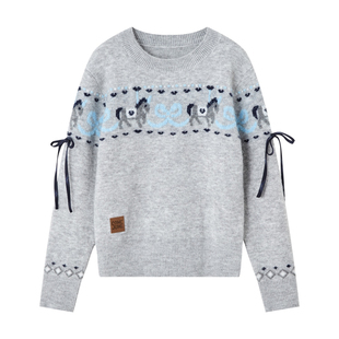 SOMESOWE 趣味旋转小马提花毛衣